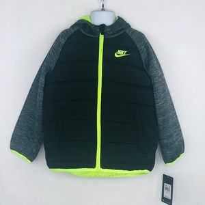 NIKE JACKET BLACK/GRAY/VOLT Boys SIZE 6